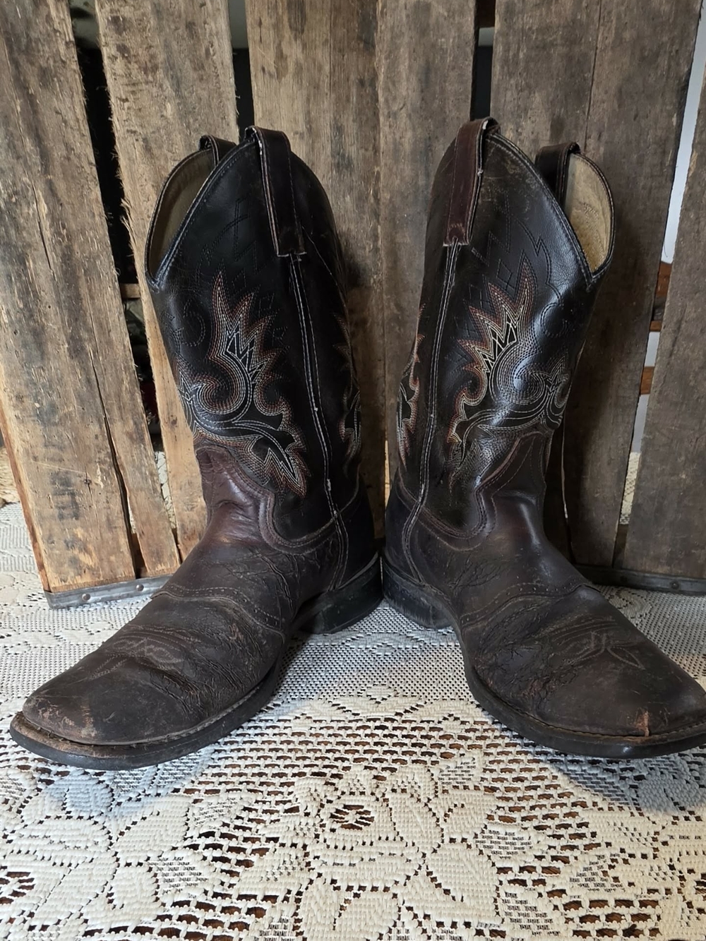 Men's Brown Leather Western Cowboy Boots